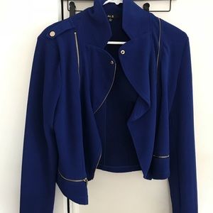 Blue blazer with gold accents